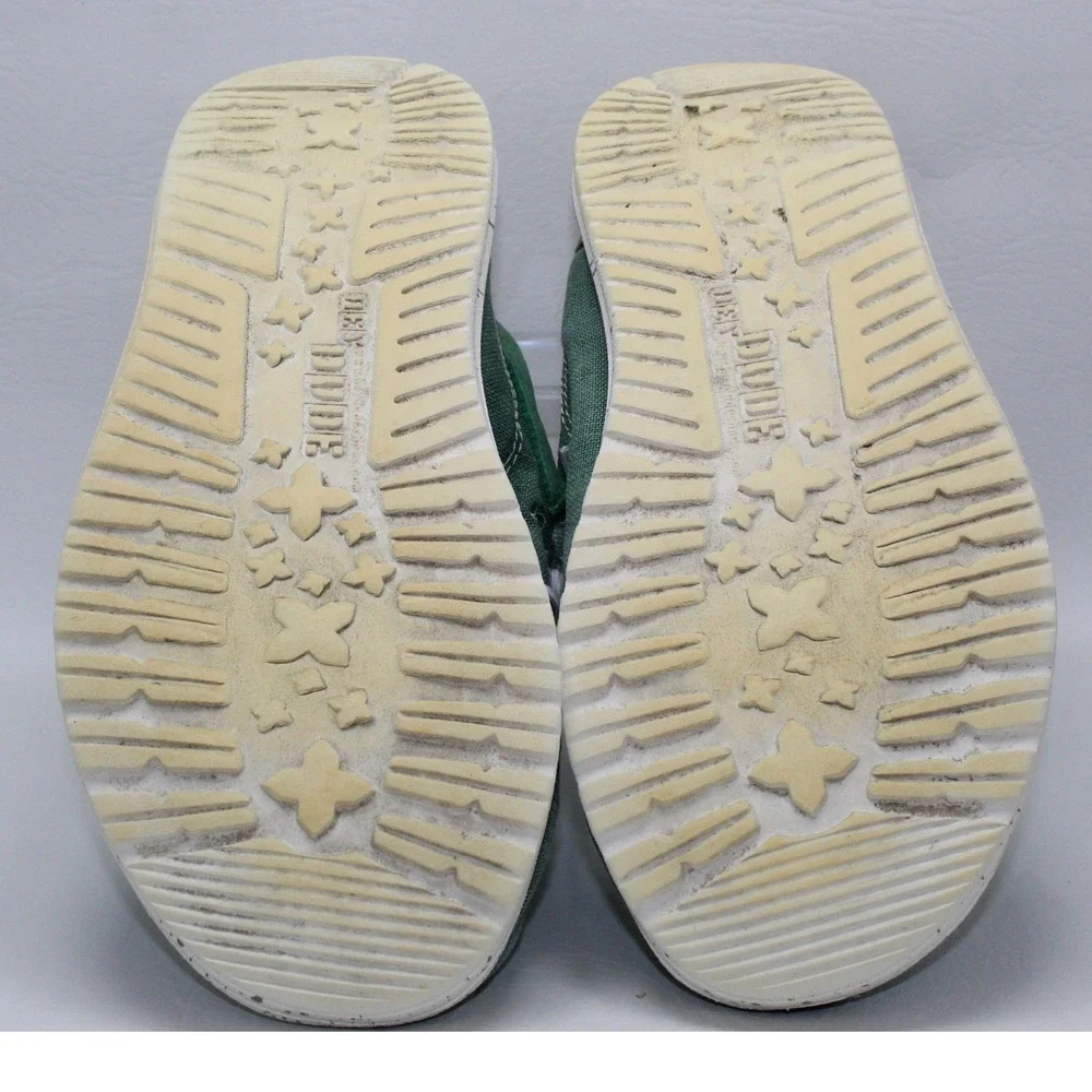 Hey Dude Wally Flow Mens Green Canvas Slip On Loafers Shoes 112308338 Size 9